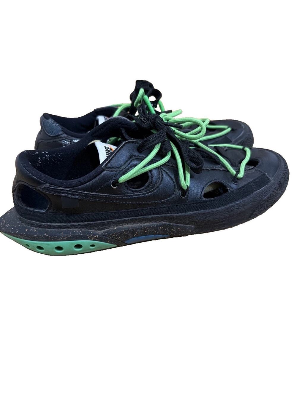 NIKE x OFF-WHITE Blazer Low Black/ Electro Green-Men's Size 7.5 Authentic